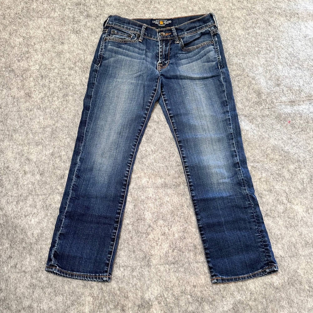 Lucky Brand Sweet N Straight Crop Jeans Womens 2/26 Medium Wash Blue 7W11512